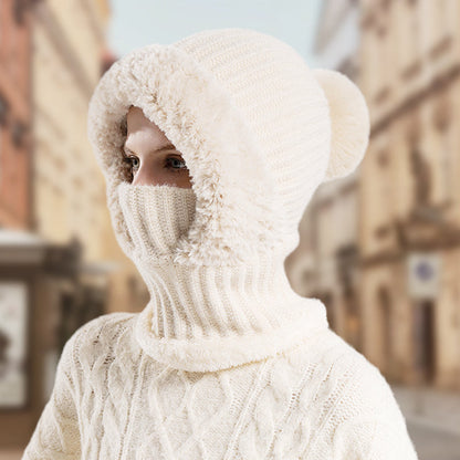 ⏳Liquidation totale⏳Bonnet Écharpe et Masque 3-en-1 Tricoté d'Hiver pour Femmes