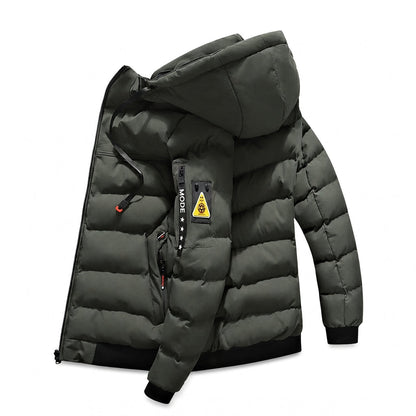 Manteau chaud réversible à capuche pour homme