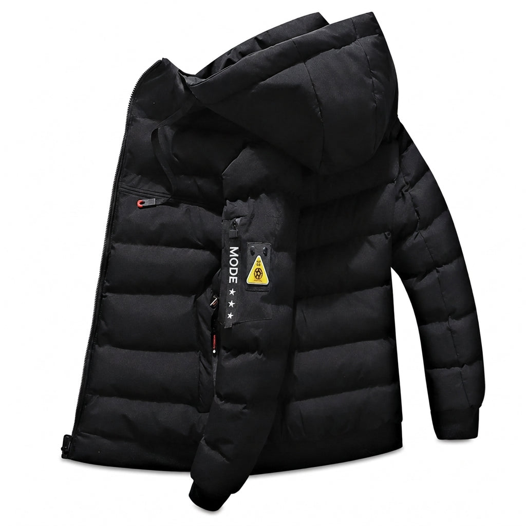 Manteau chaud réversible à capuche pour homme
