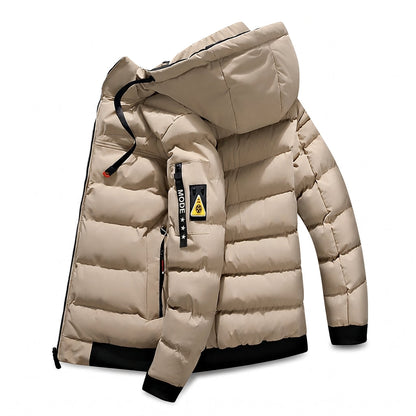 Manteau chaud réversible à capuche pour homme