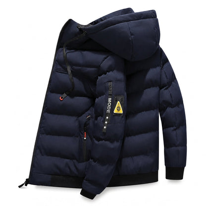 Manteau chaud réversible à capuche pour homme