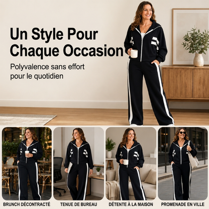 Ensemble sportif 2 pièces à rayures pour femmes