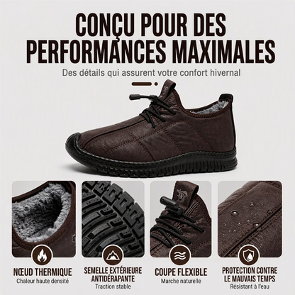 Chaussures de marche pour homme, à semelle antidérapante et doublure pelucheuse