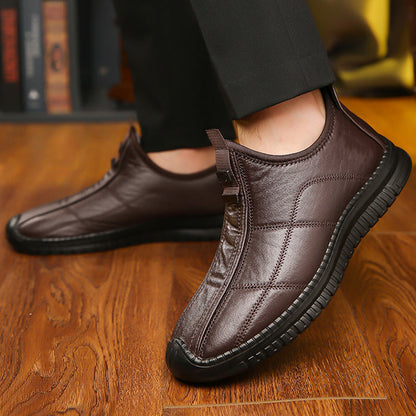 Chaussures de marche pour homme, à semelle antidérapante et doublure pelucheuse