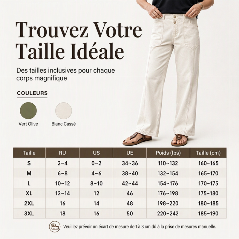 Pantalon décontracté à jambe droite pour femmes
