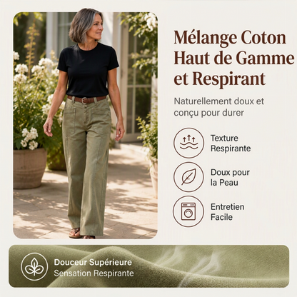 Pantalon décontracté à jambe droite pour femmes