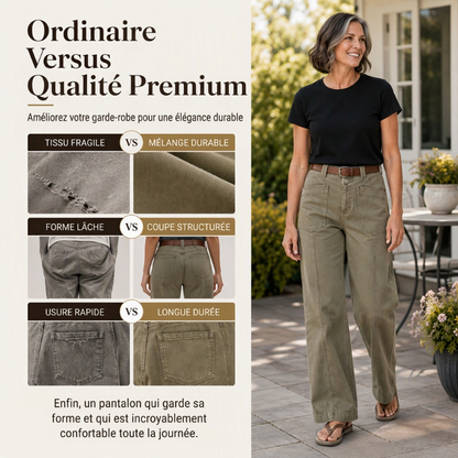 Pantalon décontracté à jambe droite pour femmes