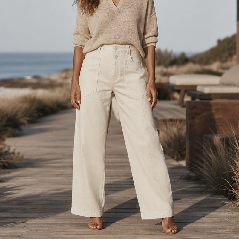 Pantalon décontracté à jambe droite pour femmes