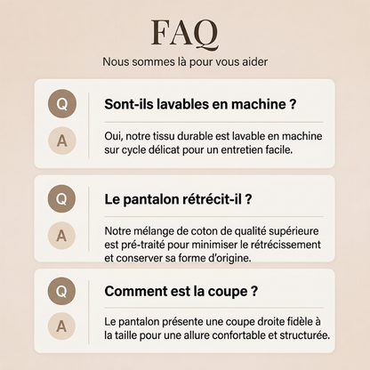 Pantalon décontracté à jambe droite pour femmes