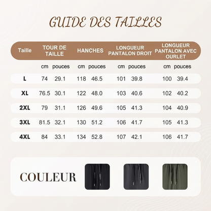 Pantalon imperméable pour homme avec doublure chaude et cordon de serrage