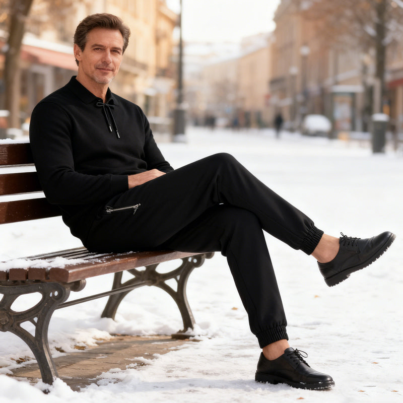 Pantalon imperméable pour homme avec doublure chaude et cordon de serrage