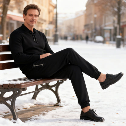 Pantalon imperméable pour homme avec doublure chaude et cordon de serrage