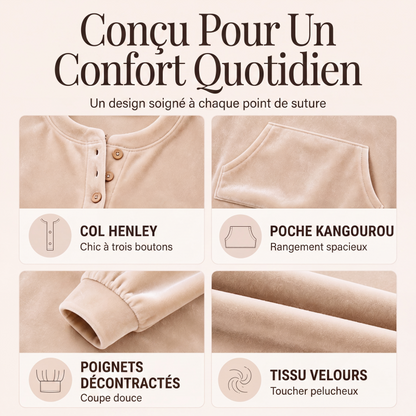 Sweat-shirt en velours doré pour femme