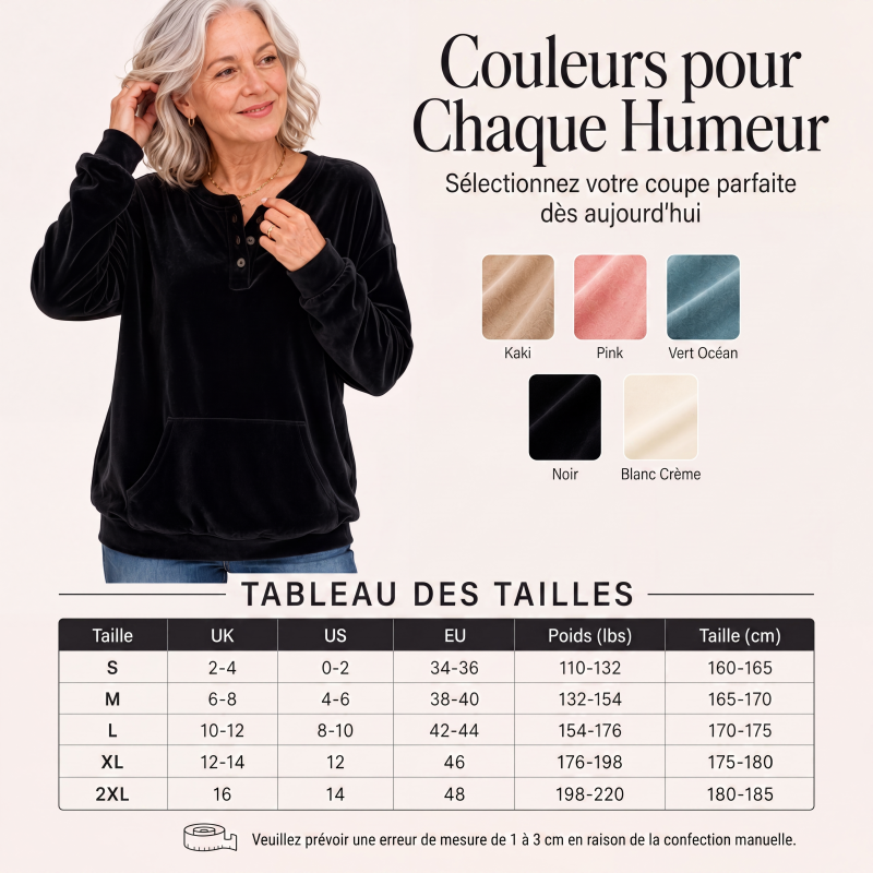 Sweat-shirt en velours doré pour femme