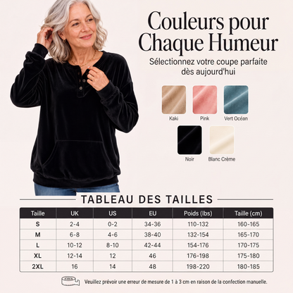 Sweat-shirt en velours doré pour femme