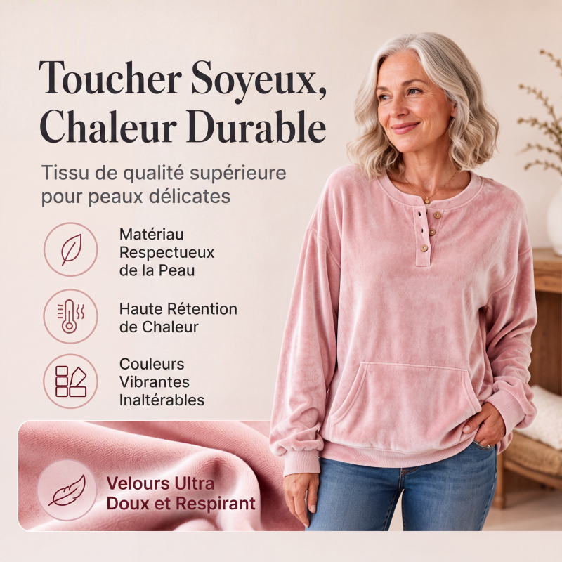 Sweat-shirt en velours doré pour femme
