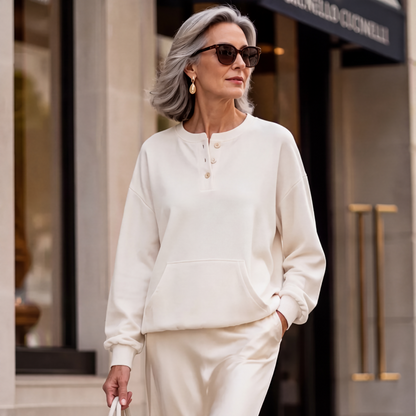 Sweat-shirt en velours doré pour femme