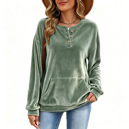 Sweat-shirt en velours doré pour femme