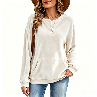 Sweat-shirt en velours doré pour femme