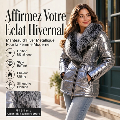 Veste matelassée femme avec col en fausse fourrure