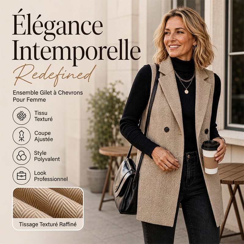 Gilet blazer double boutonnage pour femme
