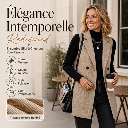 Gilet blazer double boutonnage pour femme