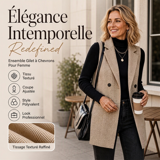 Gilet blazer double boutonnage pour femme