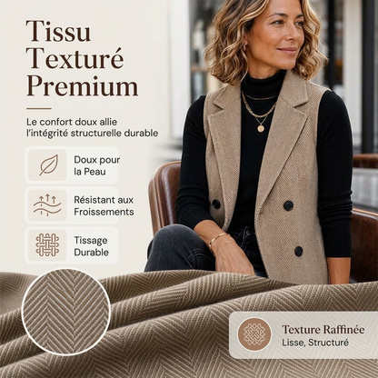 Gilet blazer double boutonnage pour femme