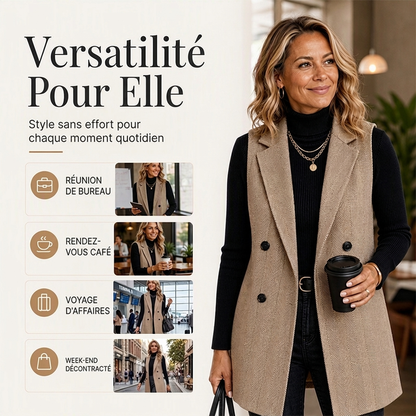 Gilet blazer double boutonnage pour femme