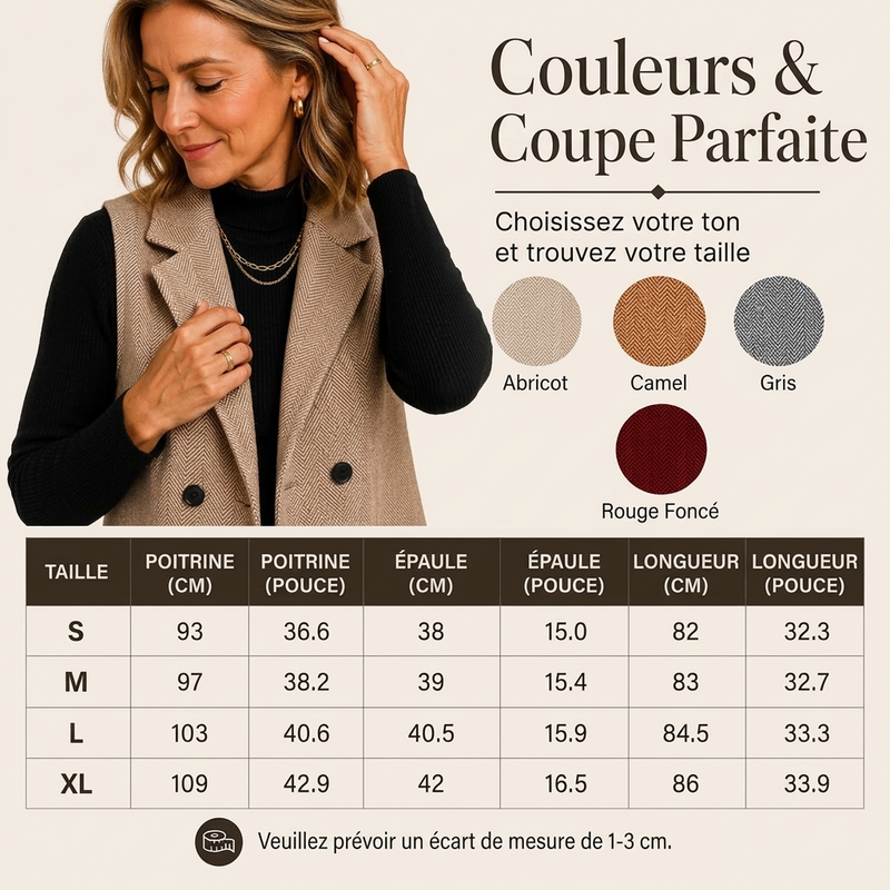 Gilet blazer double boutonnage pour femme