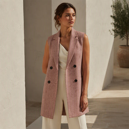 Gilet blazer double boutonnage pour femme