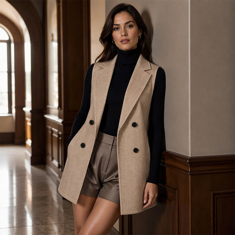 Gilet blazer double boutonnage pour femme