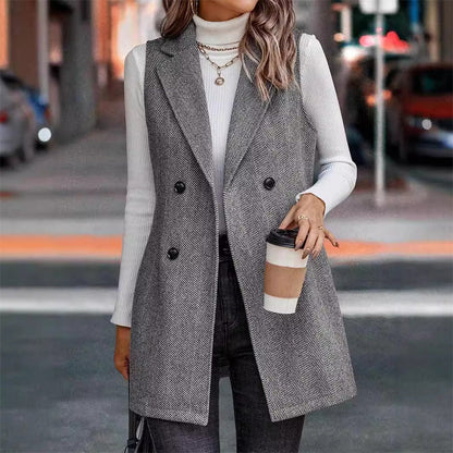 Gilet blazer double boutonnage pour femme