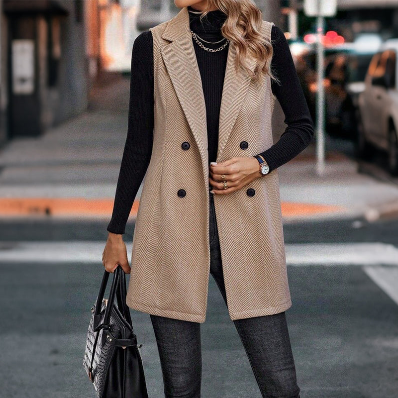 Gilet blazer double boutonnage pour femme