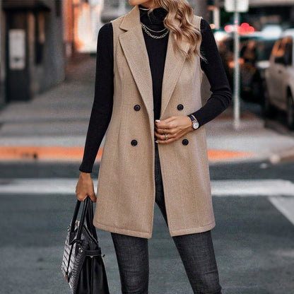 Gilet blazer double boutonnage pour femme