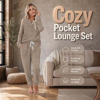 Ensemble 2 pièces pour femme : haut et pantalon à cordon de serrage