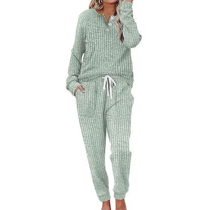 Ensemble 2 pièces pour femme : haut et pantalon à cordon de serrage