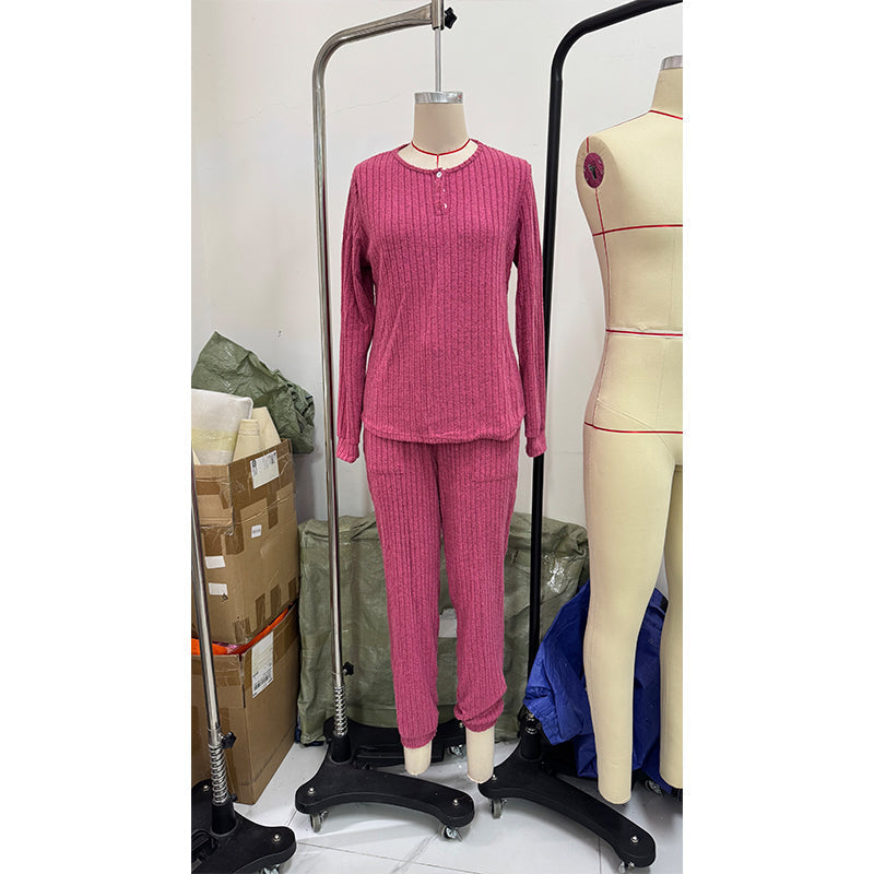 Ensemble 2 pièces pour femme : haut et pantalon à cordon de serrage
