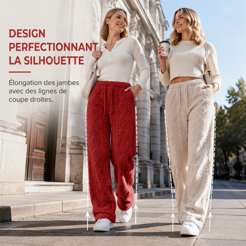 Pantalon décontracté à cordon de serrage pour femmes, coupe droite