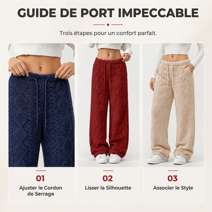 Pantalon décontracté à cordon de serrage pour femmes, coupe droite