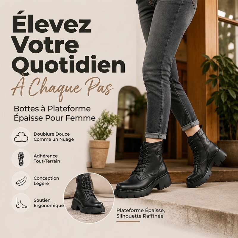 Bottes Plate-Forme Rétro pour Femme