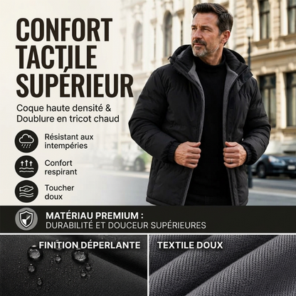 Veste à capuche thermique et coupe-vent d'hiver pour homme