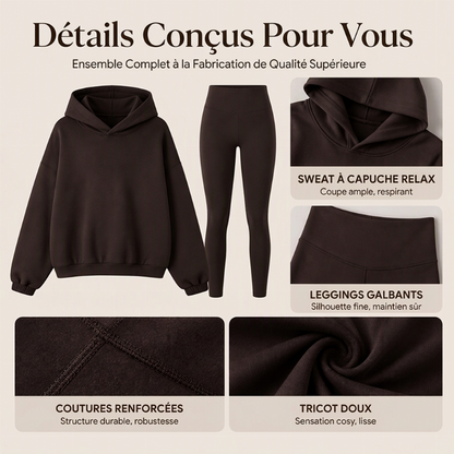 Ensemble femme décontracté et confortable : sweat à capuche + legging