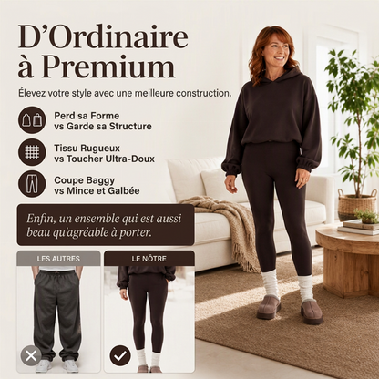 Ensemble femme décontracté et confortable : sweat à capuche + legging