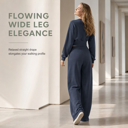 📢📢50 % DE RÉDUCTION !! ⏰& Livraison gratuite✈️Ensemble deux pièces composé d'un t-shirt à manches longues décontracté et sportif pour l'automne-hiver et d'un pantalon ample à taille croisée et jambes larges
