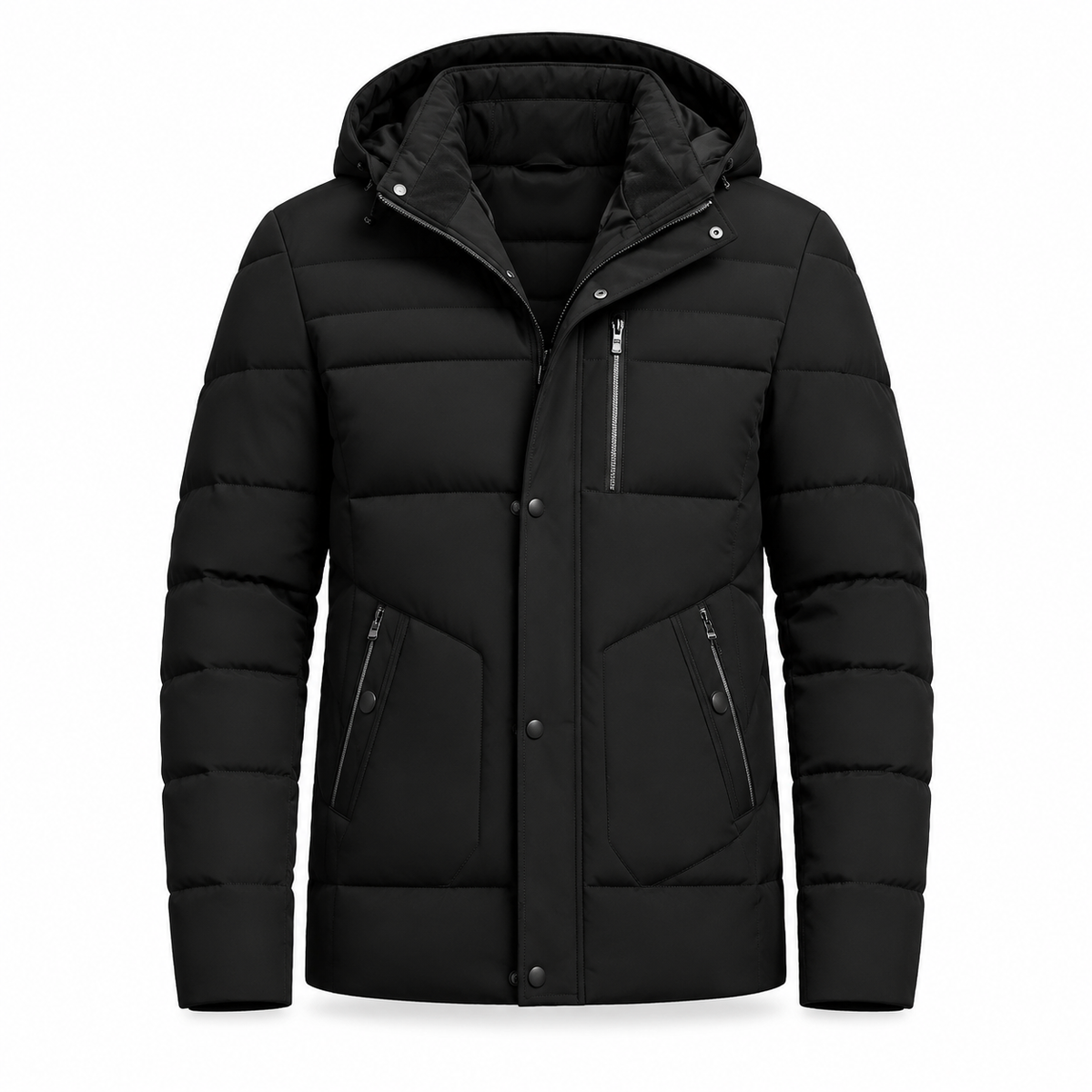 Manteau d'hiver pour homme doublé polaire avec capuche amovible