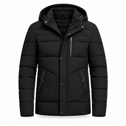 Manteau d'hiver pour homme doublé polaire avec capuche amovible