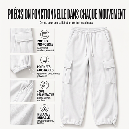 Pantalon cargo décontracté à cordon de serrage pour homme