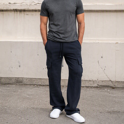 Pantalon cargo décontracté à cordon de serrage pour homme