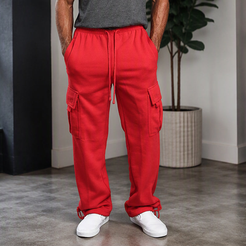 Pantalon cargo décontracté à cordon de serrage pour homme